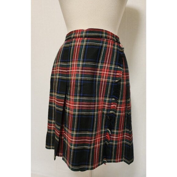 Womens Tartan Plaid Mini Skirt Size 10 Wool 90s Vintage - Picture 1 of 8